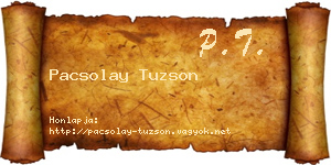 Pacsolay Tuzson névjegykártya